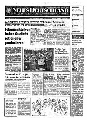 Neues Deutschland Online-Archiv vom 25.06.1967