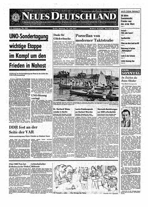 Neues Deutschland Online-Archiv vom 23.07.1967