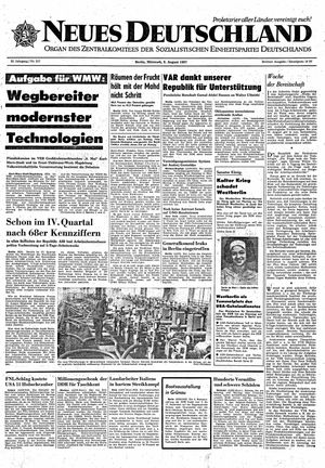 Neues Deutschland Online-Archiv vom 09.08.1967