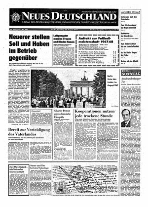 Neues Deutschland Online-Archiv vom 13.08.1967