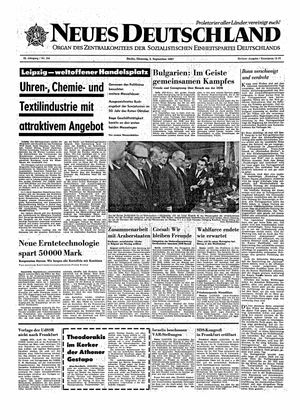 Neues Deutschland Online-Archiv vom 05.09.1967