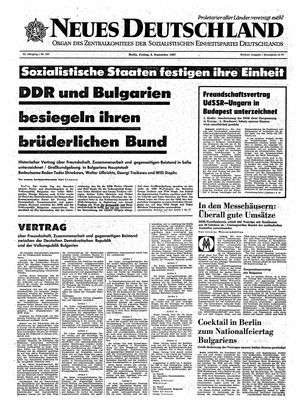 Neues Deutschland Online-Archiv vom 08.09.1967