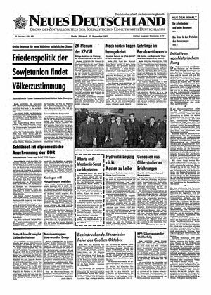 Neues Deutschland Online-Archiv vom 27.09.1967