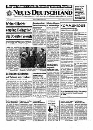 Neues Deutschland Online-Archiv vom 06.10.1967