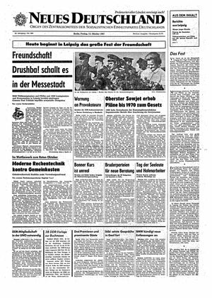 Neues Deutschland Online-Archiv vom 13.10.1967