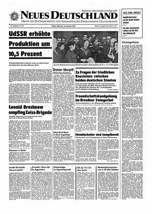 Neues Deutschland Online-Archiv vom 18.10.1967