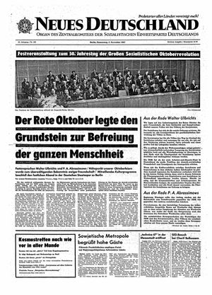 Neues Deutschland Online-Archiv vom 02.11.1967