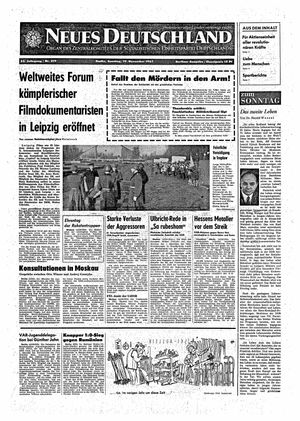 Neues Deutschland Online-Archiv vom 19.11.1967