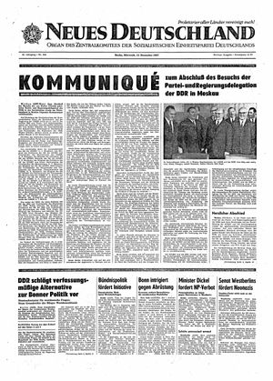 Neues Deutschland Online-Archiv vom 13.12.1967