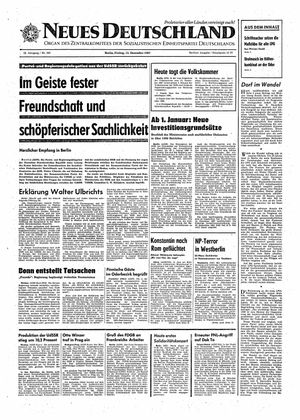 Neues Deutschland Online-Archiv vom 15.12.1967