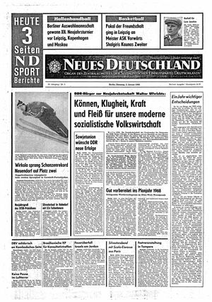 Neues Deutschland Online-Archiv vom 02.01.1968