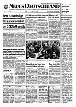 Neues Deutschland Online-Archiv vom 25.01.1968