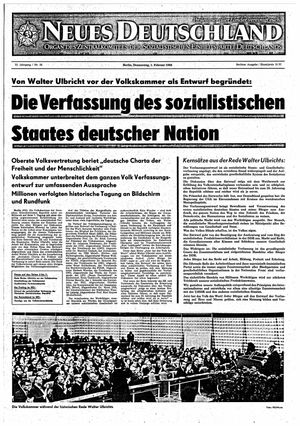 Neues Deutschland Online-Archiv vom 01.02.1968