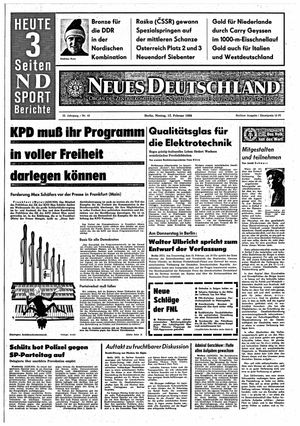 Neues Deutschland Online-Archiv vom 12.02.1968