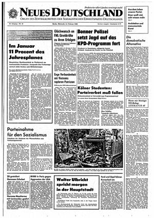 Neues Deutschland Online-Archiv vom 14.02.1968