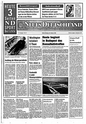 Neues Deutschland Online-Archiv vom 26.02.1968