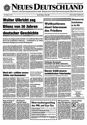 Neues Deutschland Online-Archiv vom 01.03.1968