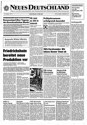 Neues Deutschland Online-Archiv vom 13.03.1968
