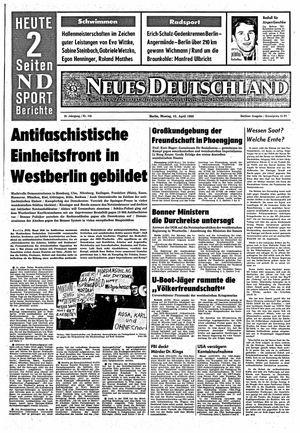 Neues Deutschland Online-Archiv vom 15.04.1968