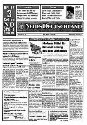 Neues Deutschland Online-Archiv vom 29.04.1968