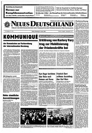 Neues Deutschland Online-Archiv vom 30.04.1968