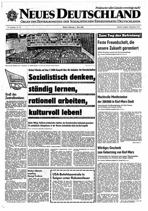 Neues Deutschland Online-Archiv vom 07.05.1968
