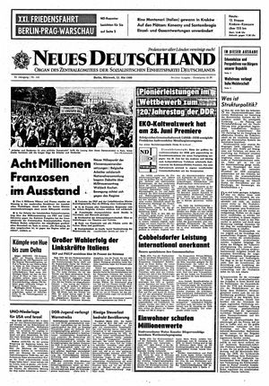 Neues Deutschland Online-Archiv vom 22.05.1968