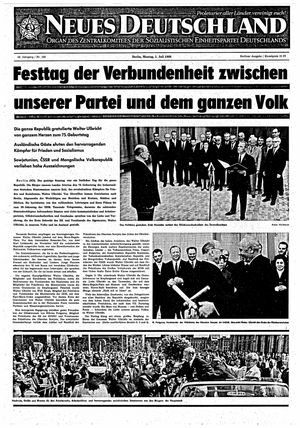 Neues Deutschland Online-Archiv vom 01.07.1968
