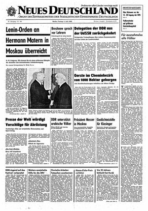 Neues Deutschland Online-Archiv vom 05.07.1968