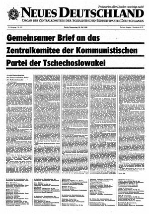 Neues Deutschland Online-Archiv vom 18.07.1968