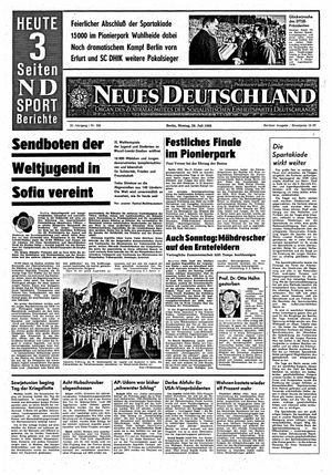 Neues Deutschland Online-Archiv vom 29.07.1968