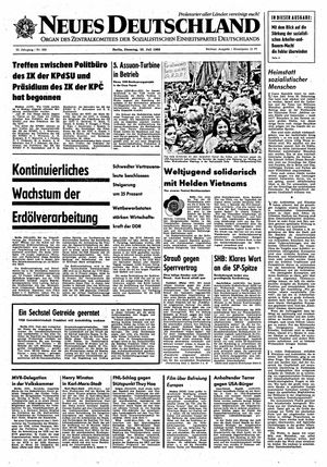 Neues Deutschland Online-Archiv vom 30.07.1968