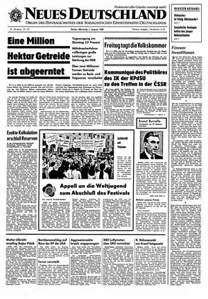 Neues Deutschland Online-Archiv vom 07.08.1968