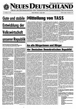Neues Deutschland Online-Archiv vom 21.08.1968