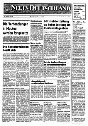 Neues Deutschland Online-Archiv vom 26.08.1968