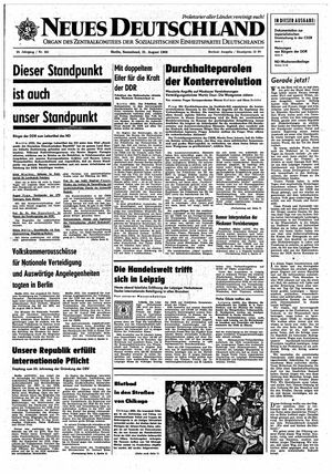 Neues Deutschland Online-Archiv vom 31.08.1968