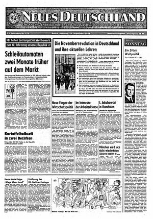 Neues Deutschland Online-Archiv vom 29.09.1968