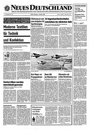 Neues Deutschland Online-Archiv vom 01.10.1968