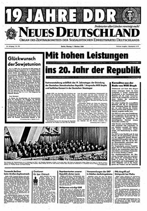 Neues Deutschland Online-Archiv vom 07.10.1968