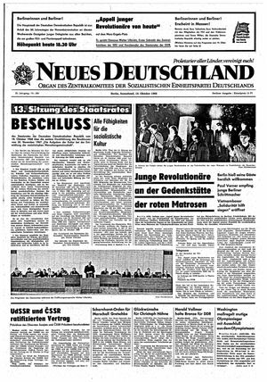 Neues Deutschland Online-Archiv on Oct 19, 1968