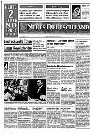 Neues Deutschland Online-Archiv vom 18.11.1968