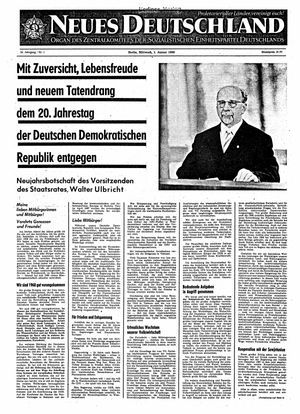 Neues Deutschland Online-Archiv vom 01.01.1969