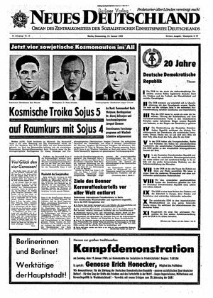 Neues Deutschland Online-Archiv vom 16.01.1969