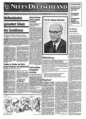Neues Deutschland Online-Archiv vom 23.02.1969