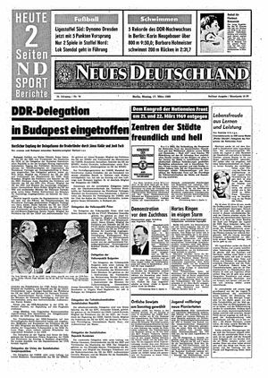 Neues Deutschland Online-Archiv vom 17.03.1969