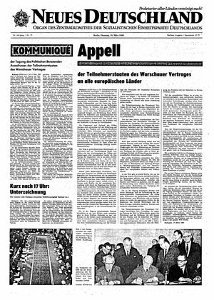 Neues Deutschland Online-Archiv vom 18.03.1969