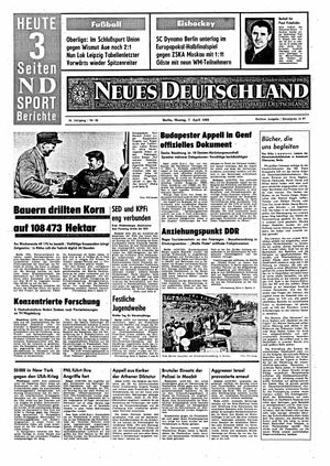 Neues Deutschland Online-Archiv vom 07.04.1969