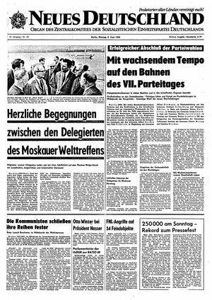 Neues Deutschland Online-Archiv vom 09.06.1969