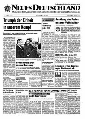 Neues Deutschland Online-Archiv vom 16.06.1969
