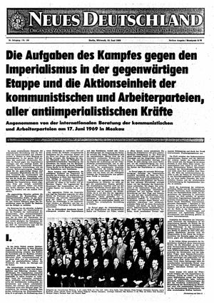 Neues Deutschland Online-Archiv vom 18.06.1969